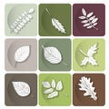 Leaves icon. Are used as buttons for web design Royalty Free Stock Photo