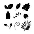 Leaves icons set, leaf, plant Royalty Free Stock Photo