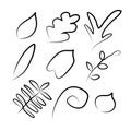 Leaves icons set, leaf, plant Royalty Free Stock Photo