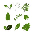 Leaves icons set, leaf, plant Royalty Free Stock Photo