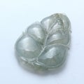 Leaves Jade sculpture gemstone pendant Royalty Free Stock Photo