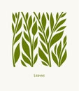 Leaves Label abstract design. Square icon. Beautiful Logo Garden