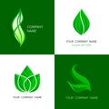 Leaves logos templates. Abstract vector icons of leafs.