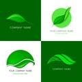 Leaves logos templates. Abstract vector icons of leafs.