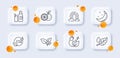 Leaves, Moon stars and Leaf dew line icons pack. For web app. 3d glass buttons. Vector Royalty Free Stock Photo