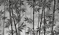 Leaves in the night light textured wallpaper. Forest bamboo in night vision mode background. For banner postcard, book Royalty Free Stock Photo