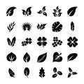 Leaf Glyph Vector Icons