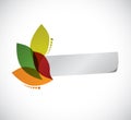Leaves and paper banner illustration design Royalty Free Stock Photo