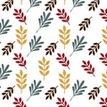 Leaves retro seamless pattern isolated background vector