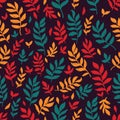 Leaves seamless pattern. Decorative illustration, good for printing. Colorful wallpaper vector. Great for label, print, packagin