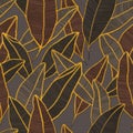 Leaves seamless pattern, Floral pattern, Seamless botanical texture, textile pattern, Leaf design, Tropical design