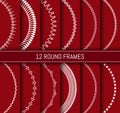 Twelve simple round frames set for your design works. Royalty Free Stock Photo
