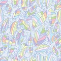 Leaves style pastel color seamless pattern