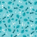 Leaves, tree graphic doodles pattern seamless