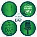 Leaves and trees on a green circle logo environment day Royalty Free Stock Photo