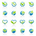 Leaves. Vector logo template set. Royalty Free Stock Photo
