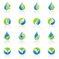 Leaves. Vector logo template set. Royalty Free Stock Photo