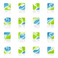 Leaves. Vector logo template set. Royalty Free Stock Photo