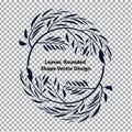 Leaves Rounded shape vector design, with line art leaf vector black color, leaves vector Royalty Free Stock Photo