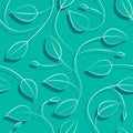 Leaves on a vine seamless pattern Royalty Free Stock Photo