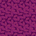 leaves of the virginia creeper Parthenocissus Planch purple seamless pattern