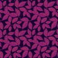 leaves of the virginia creeper Parthenocissus Planch purple seamless pattern