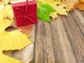 leaves wooden board