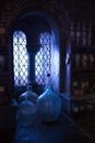 Interior of professor Snape magic jags collection. Decoration Warner Brothers Studio for Harry Potter. UK Royalty Free Stock Photo