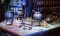 Interior of professor Snape magic jags collection. Decoration Warner Brothers Studio for Harry Potter filmStudio Royalty Free Stock Photo