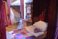 Interior of student`s bedroom. Harry Potter`s bed. Decoration Warner Brothers Studio. UK