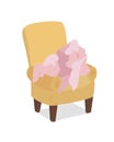 Leaving dirty clothes on armchair semi flat color vector object Royalty Free Stock Photo