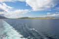 Leaving Forvik and sailing along Hamnoya Royalty Free Stock Photo