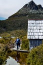 Leaving the iconic Dove Lake boat shed on a trek around the lake