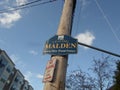 âLeaving Maldenâ sign, Malden, MA, USA