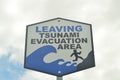 Leaving Tsunami Evacuation Area Sign.