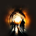 Leaving a Tunnel Towards Light Royalty Free Stock Photo