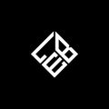 LEB letter logo design on black background. LEB creative initials letter logo concept. LEB letter design