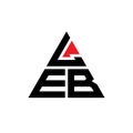 LEB triangle letter logo design with triangle shape. LEB triangle logo design monogram. LEB triangle vector logo template with red