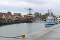 Leba, Poland - August 25, 2014 Editorial Fishing boats in port of Leba town over Baltic Sea coast