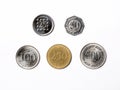 Lebanese coins on a white background