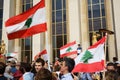 Lebanese demonstrating in Paris France, August 2015