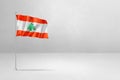 Lebanese flag isolated on white concrete wall background Royalty Free Stock Photo