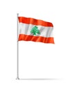 Lebanese flag isolated on white Royalty Free Stock Photo