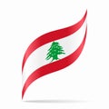 Lebanese flag wavy abstract background. Vector illustration Royalty Free Stock Photo