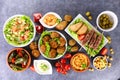 Lebanese food selection Royalty Free Stock Photo