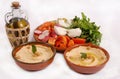 Lebanese hummus plate with olive & vegetables