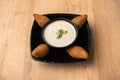 Lebanese KEBBEH mazza served in dish isolated on table top view of arabian food