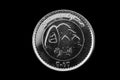 Lebanese 500 livres coin isolated on black Royalty Free Stock Photo