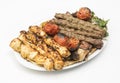 Lebanese Mixed Grill plate isolated on white