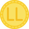 Lebanese pound coin icon, currency of Lebanon